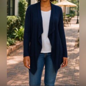 Lilly Pulitzer - women’s Elyssa Warp navy Luxletic sweater open front cardigan L